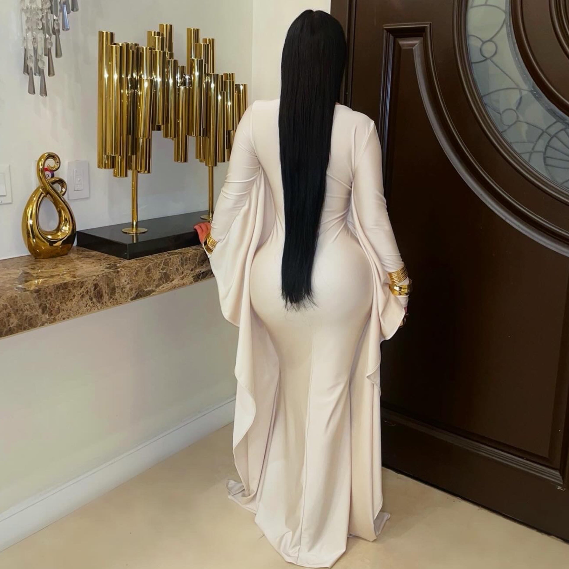 Silhouette maxi dress (Blush)