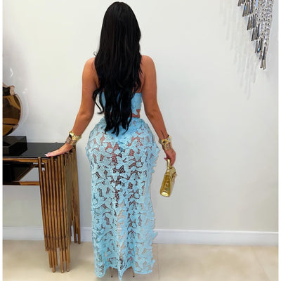 Oasis embroidered 3pcs skirt set (White)