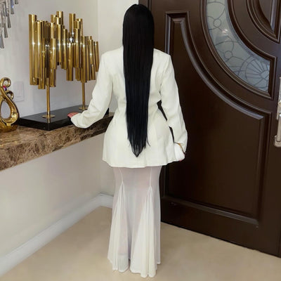 Peoria jacket skirt set (Ivory)