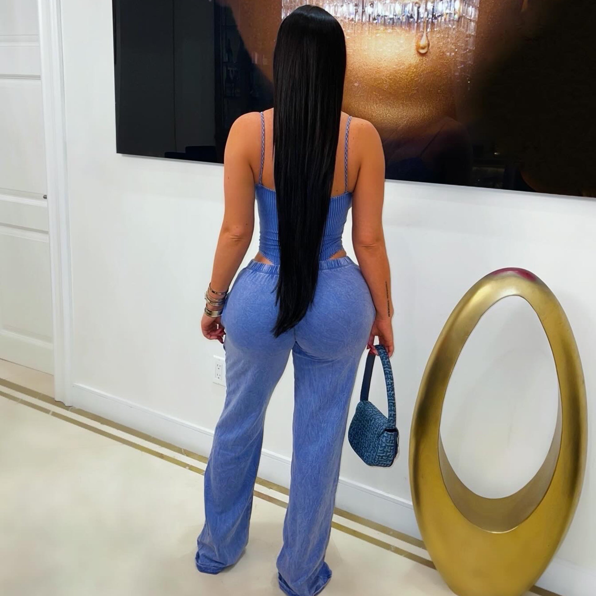 Rema bodysuit/jogger set (Blue)