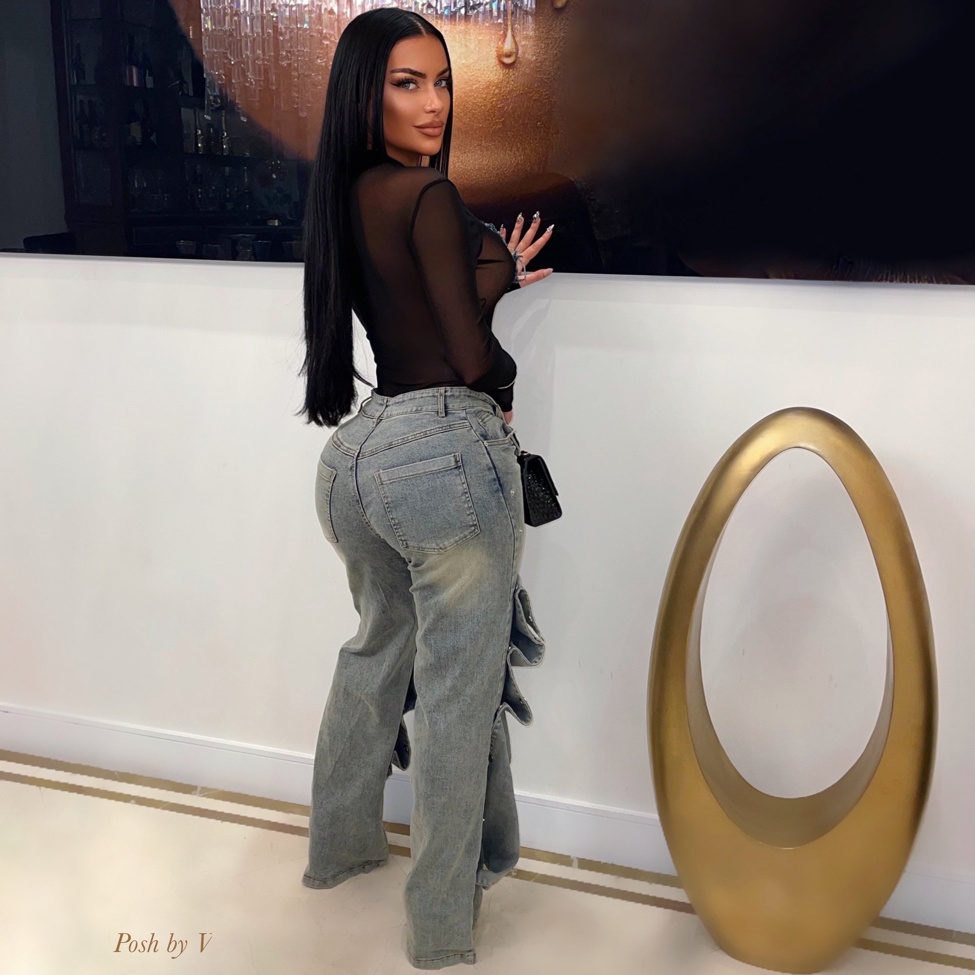 Couture snap jeans (Blue wash)