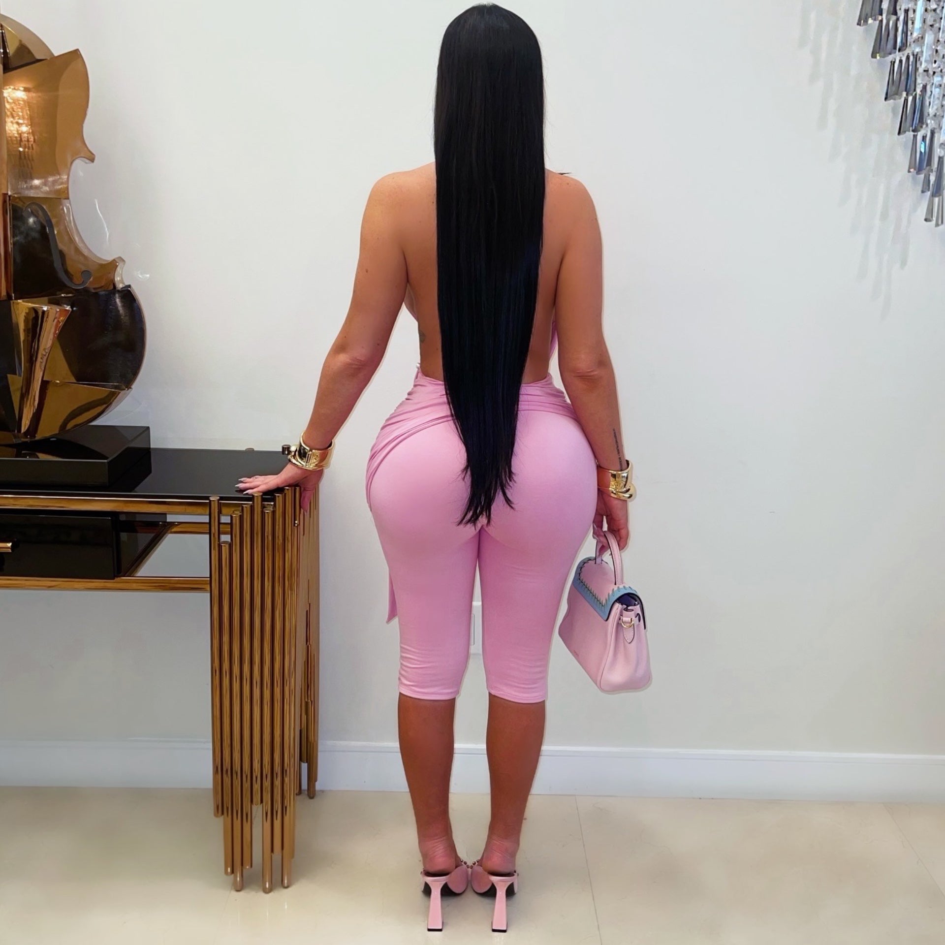 Feen ruched romper (Pink)