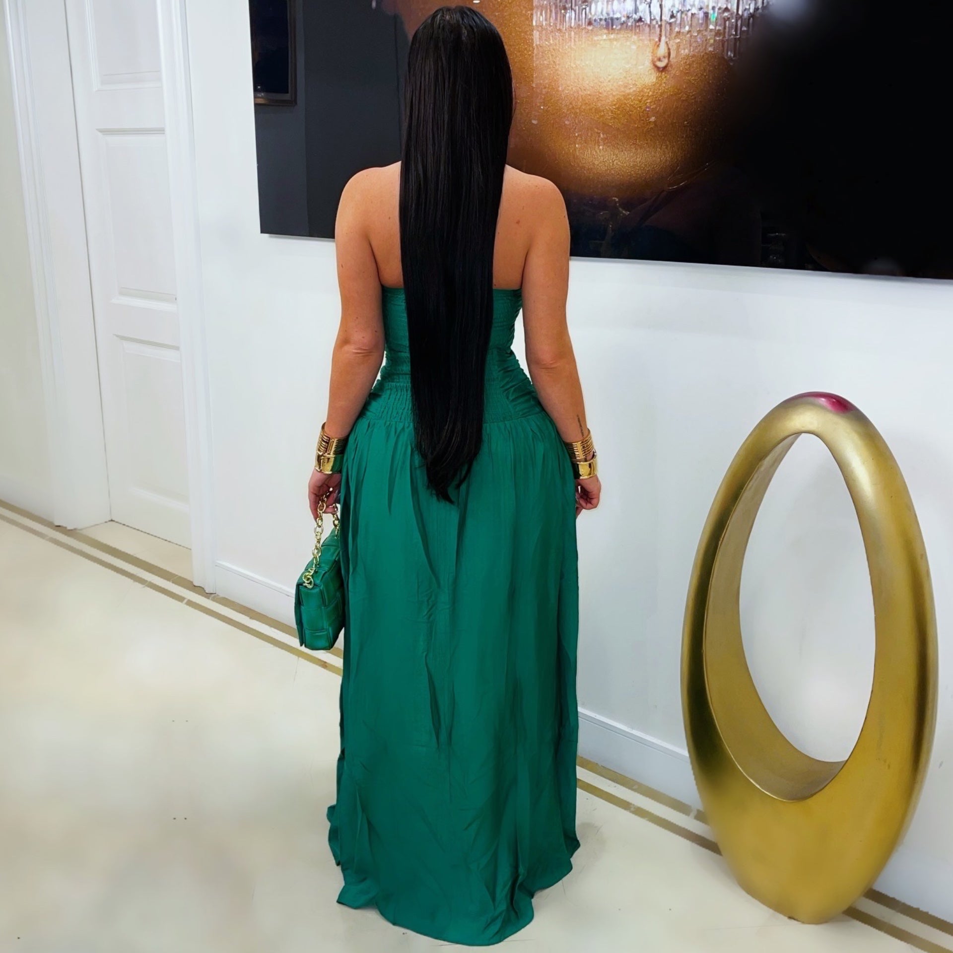 Godiva caged maxi dress (Green)
