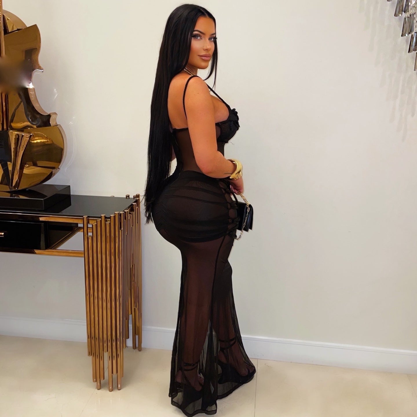 Asha rope maxi dress (Black)