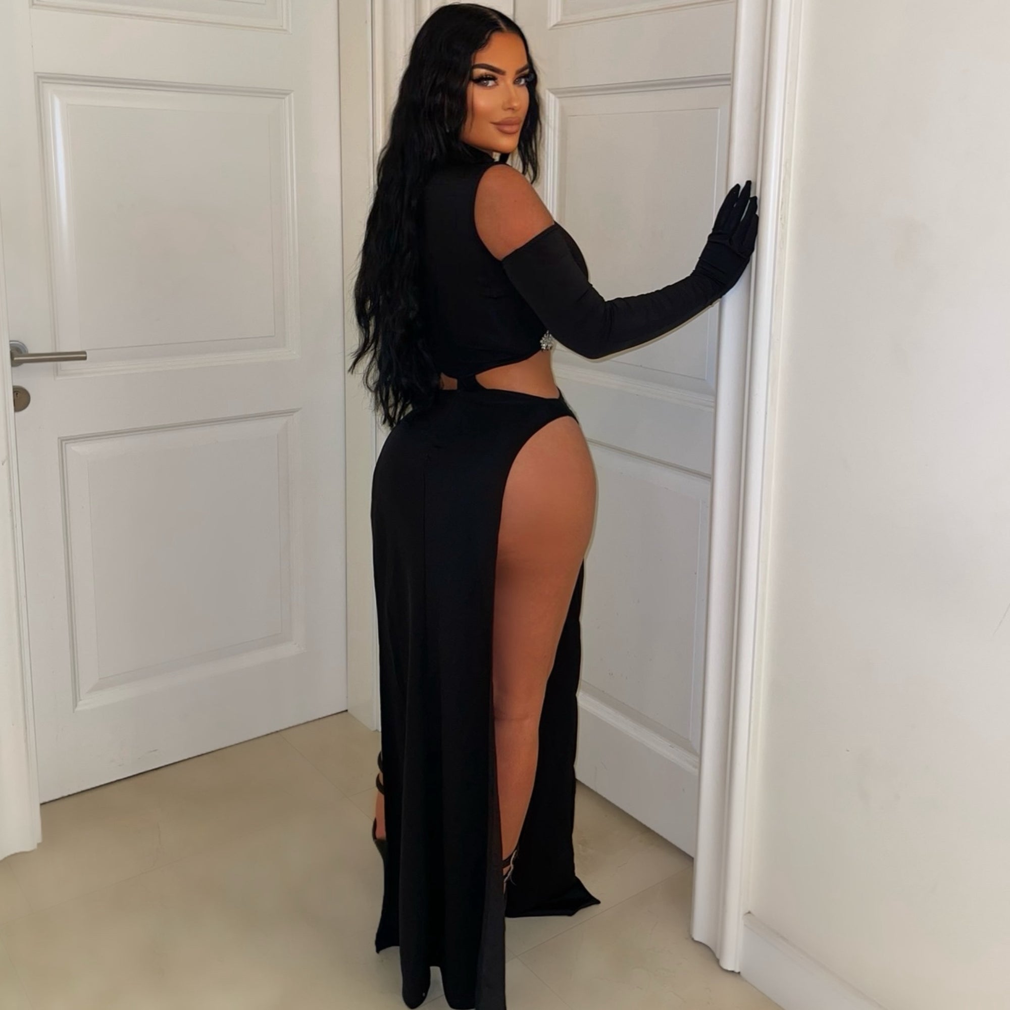 Black diamond dress (Black/nude)