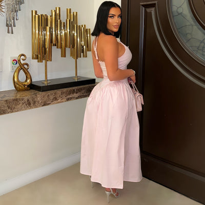 Marilyn maxi dress (Baby pink)