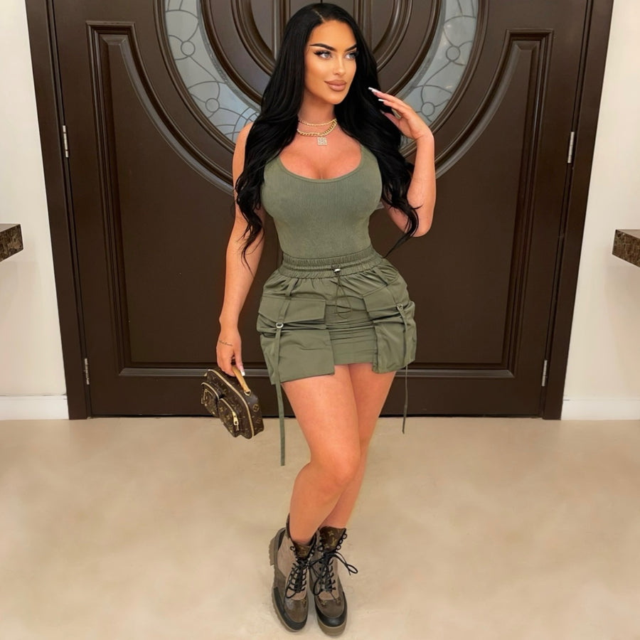 Lyn cargo skirt (Olive)