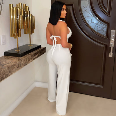 Junie palazzo jumpsuit (Brown/gold)