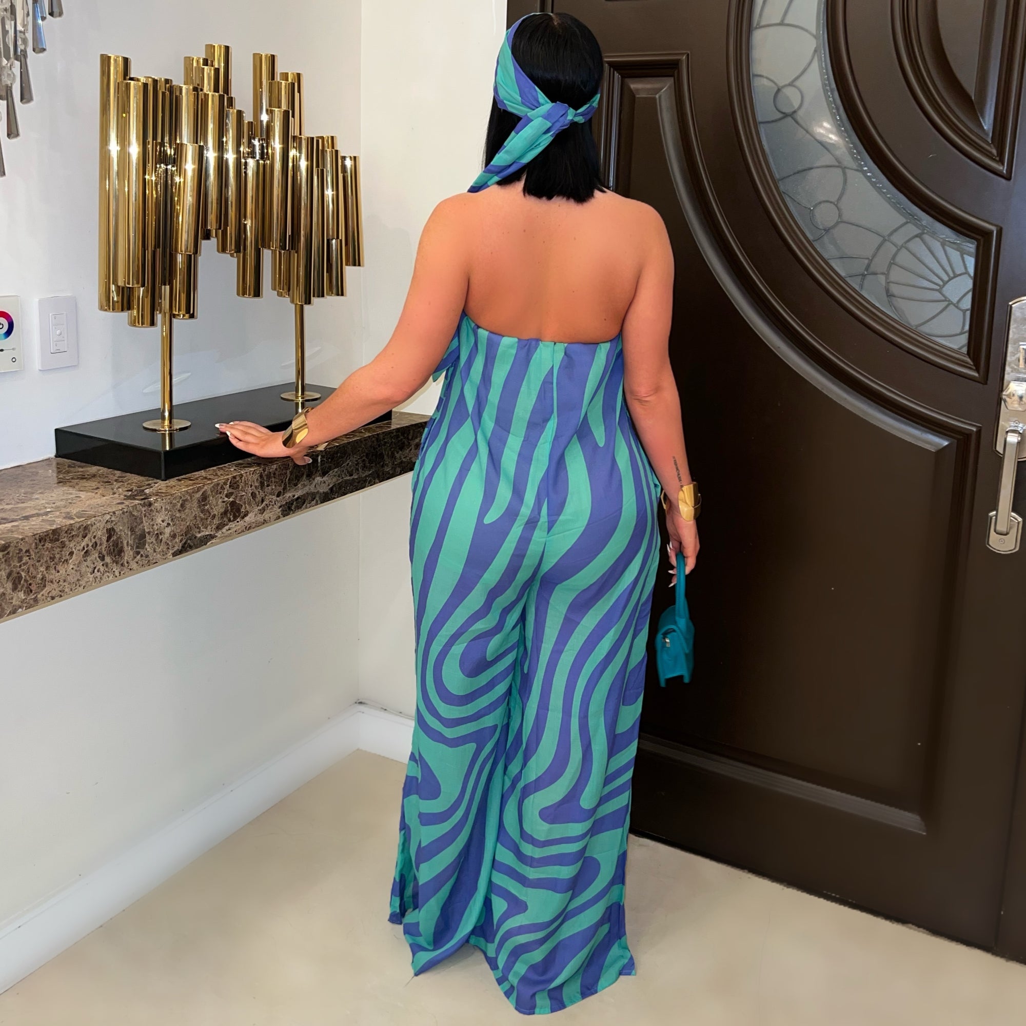 Tallina palazzo jumpsuit (Aqua/blue)