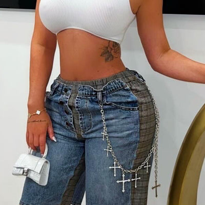 Cross chain belt (Silver)