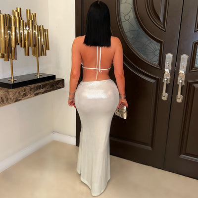Aria glam skirt set (Ivory)