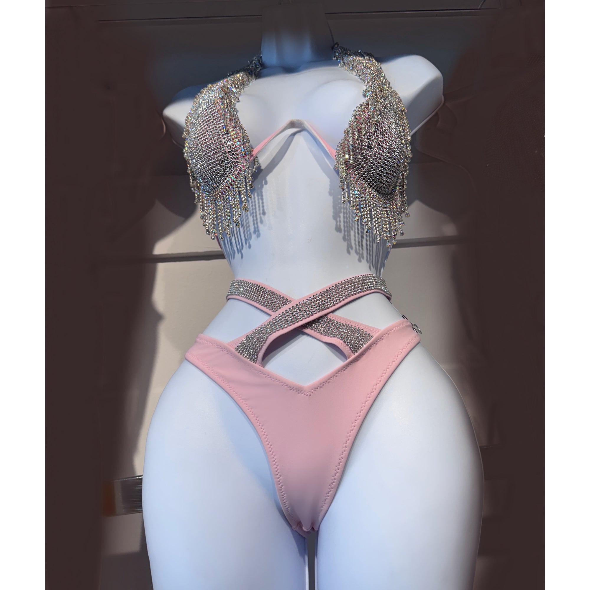 Crystal fringe shorts (Blue/silver)