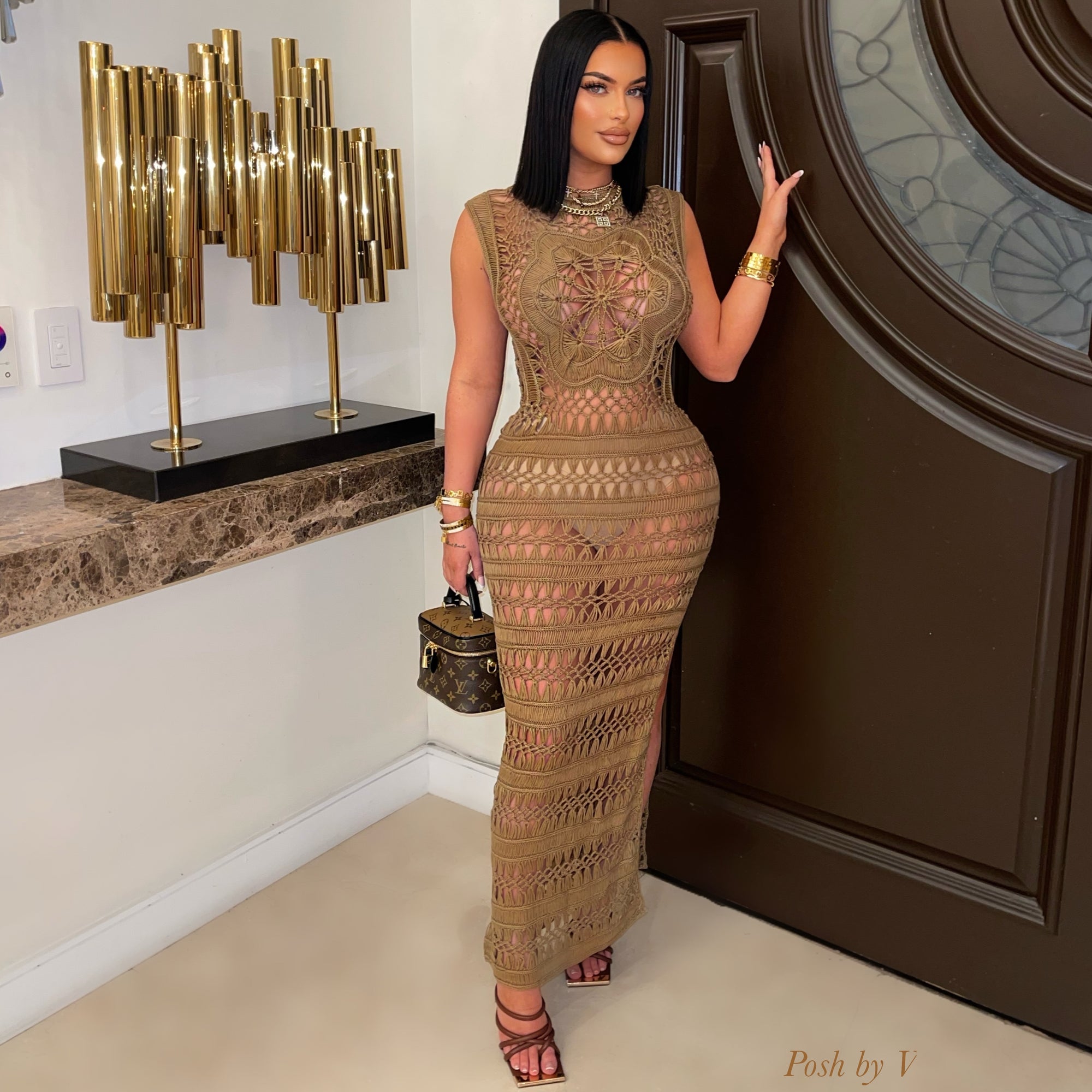 Island crochet dress (White)