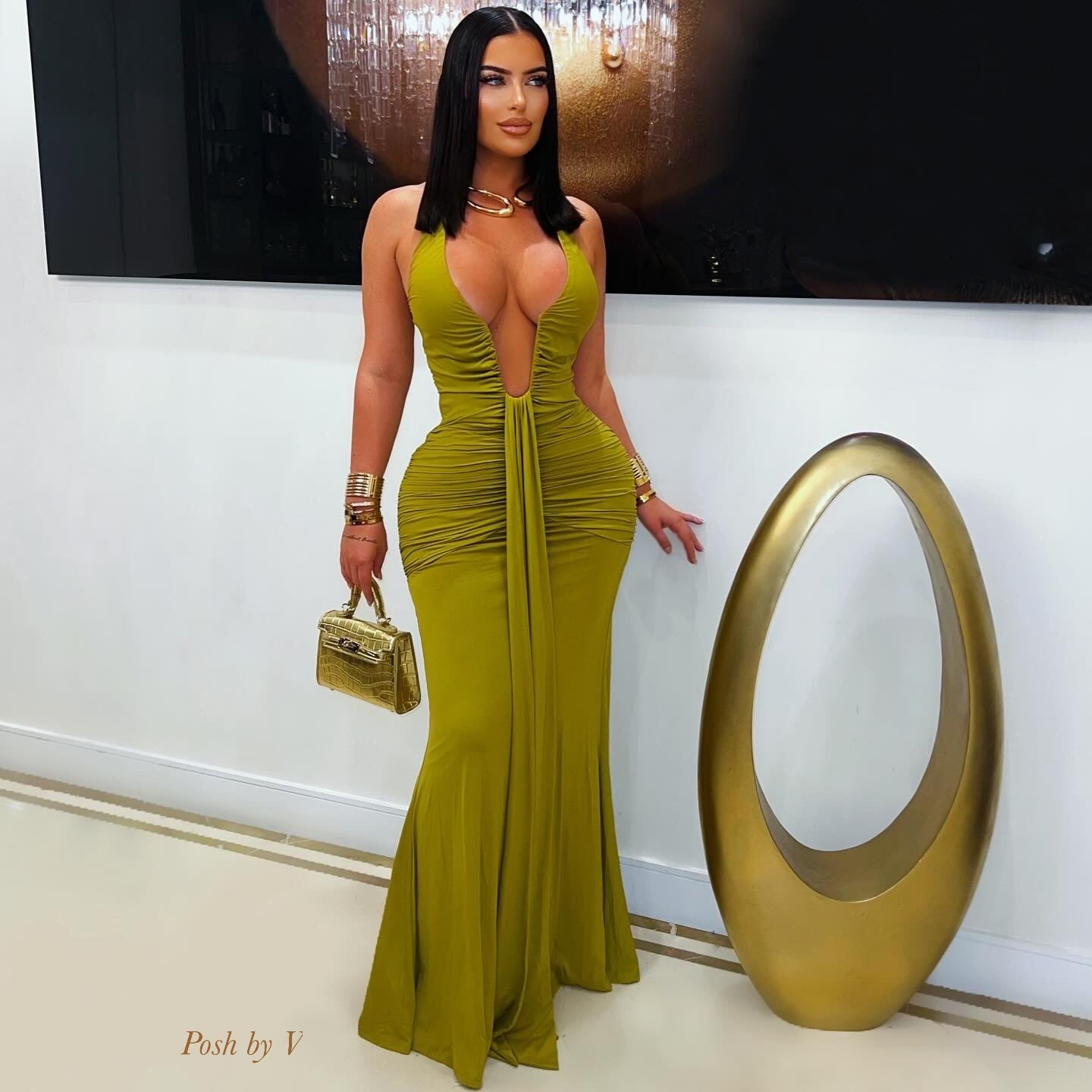 Imani ruched maxi (Wine)