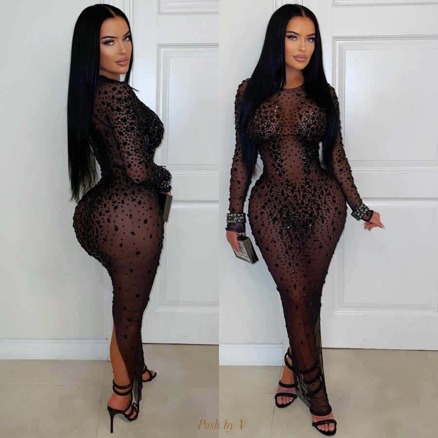 Bijou crystal dress (Black)