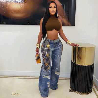 Cara crop top (Brown)
