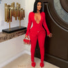 Melli crystal knit jumpsuit (Red)