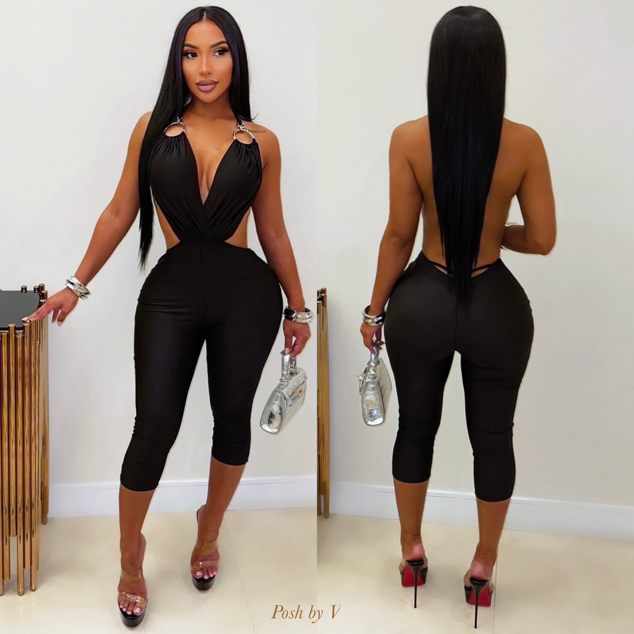 Larni jumpsuit (Black/silver)
