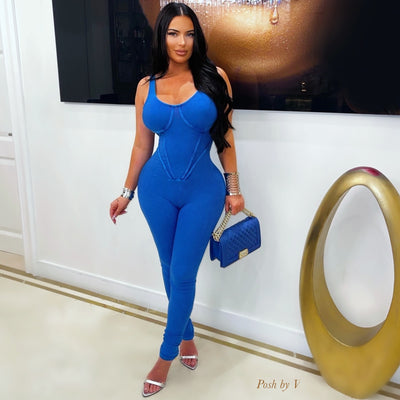 Mania rib jumpsuit (Blue)