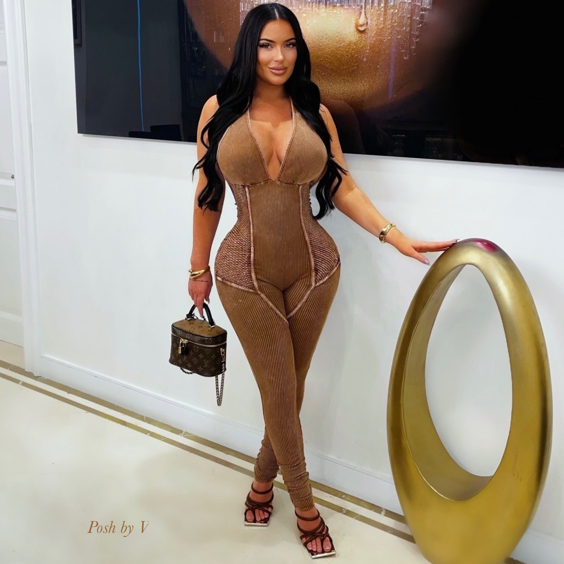 Mosha ribbed jumpsuit (Mocha)