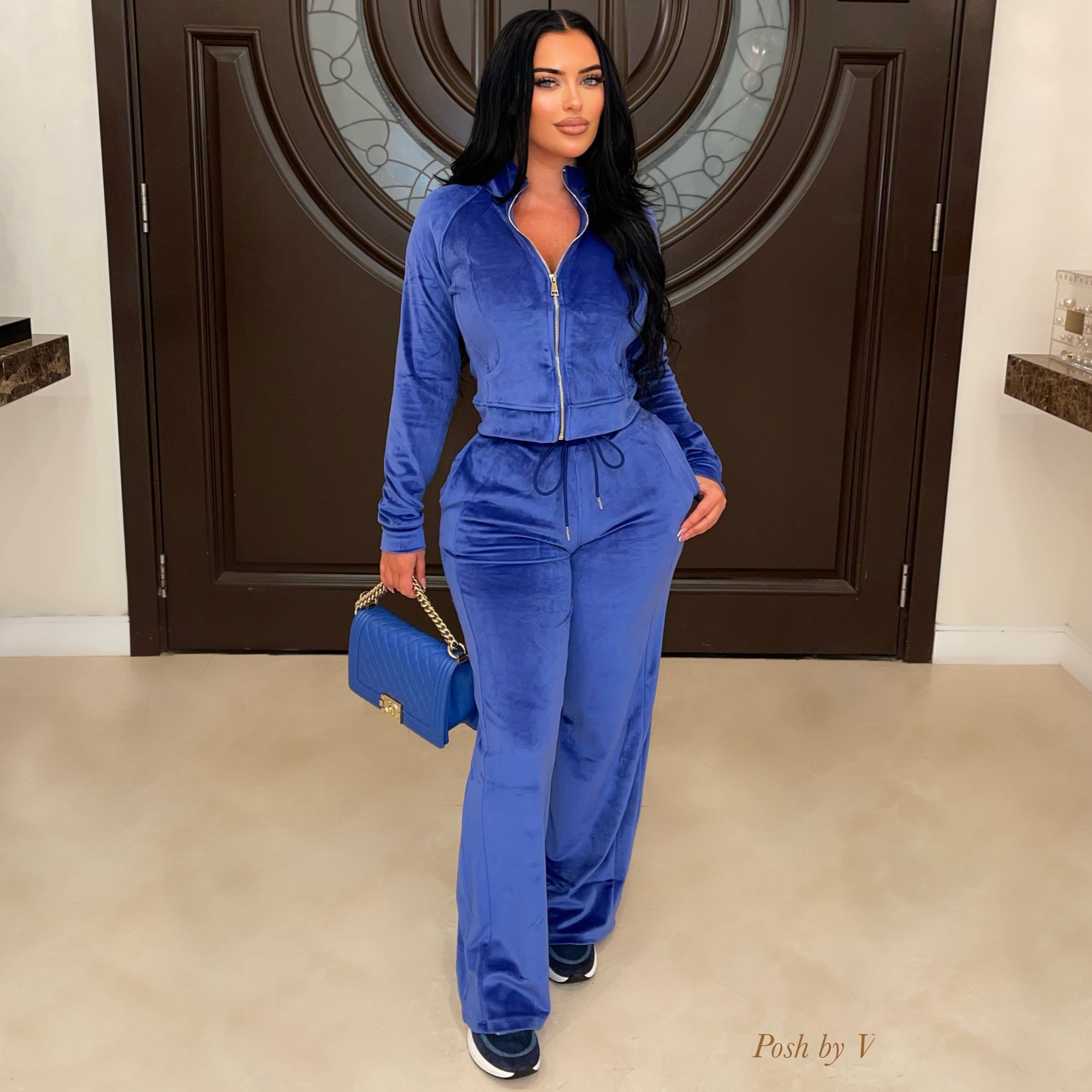 Dema velvet lounge set (Blue)