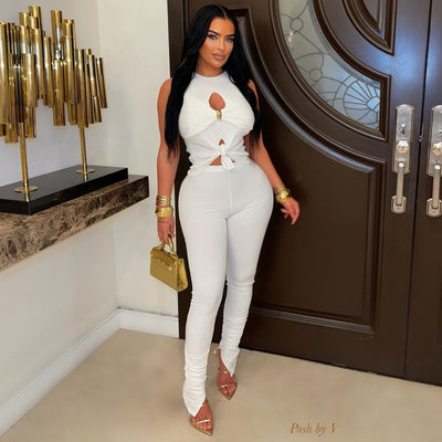 Riana top (White/gold)