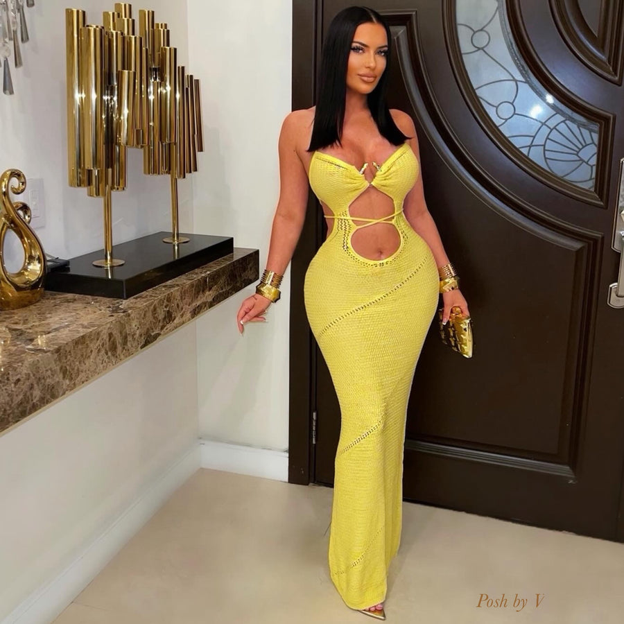 Jetai crochet maxi dress (Yellow)