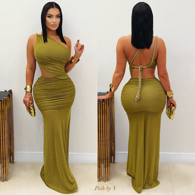 Villa rope maxi dress (White)