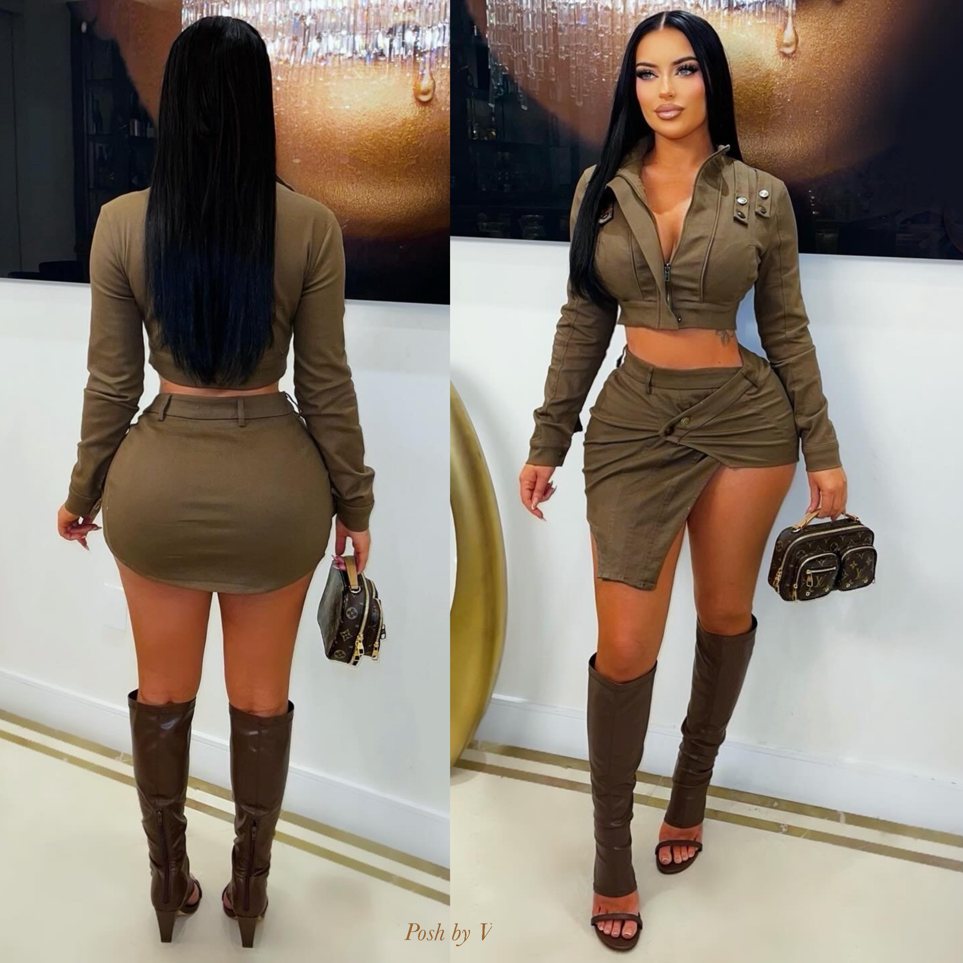 Khari mini skirt set (Brown)