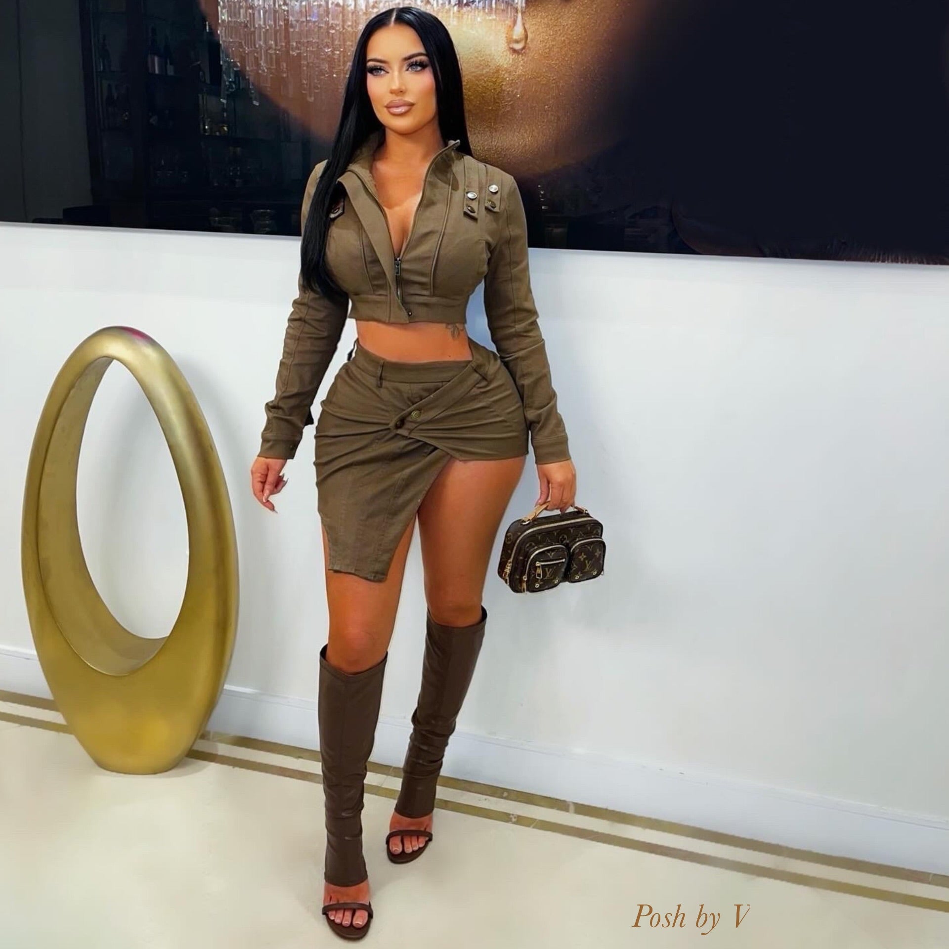 Khari mini skirt set (Brown)