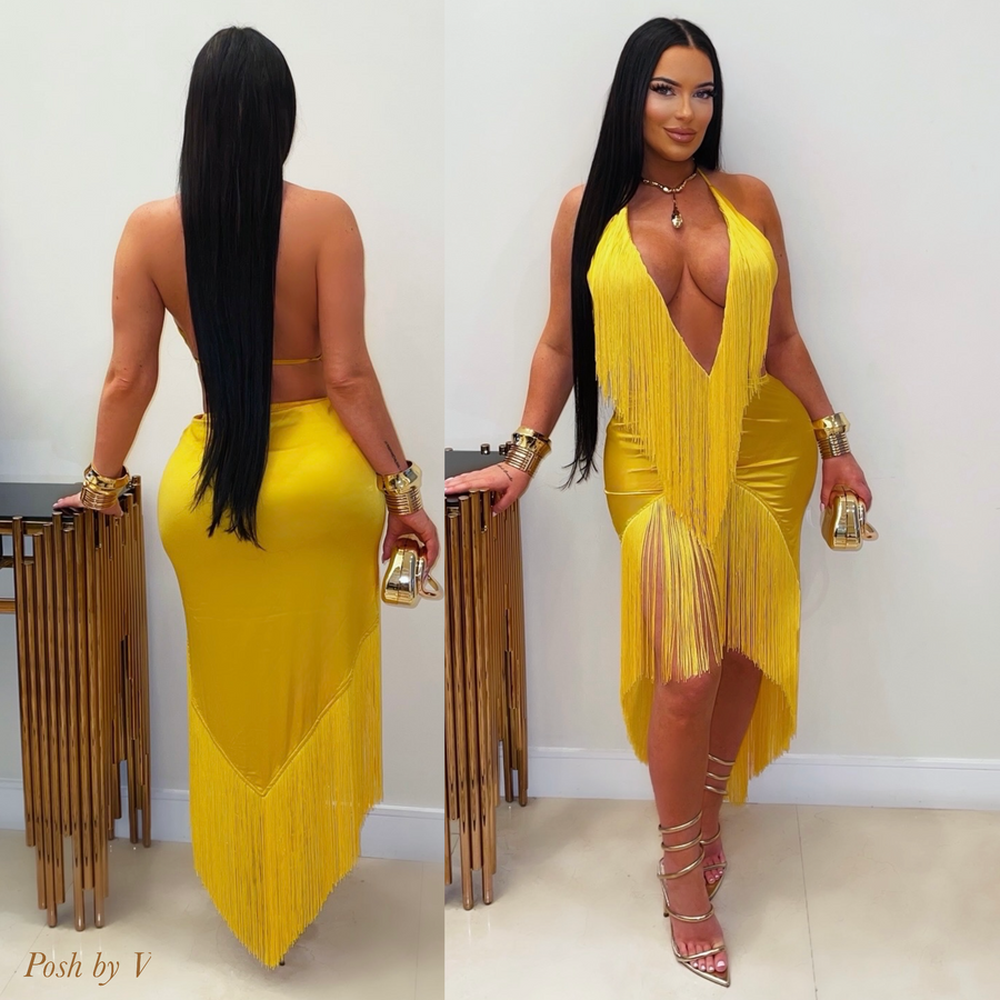 Zeigna fringe dress (Yellow)