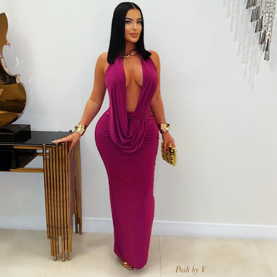 Rumi maxi dress (Magenta)
