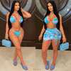 Oasis 3pcs bikini skirt set (Blue multi)