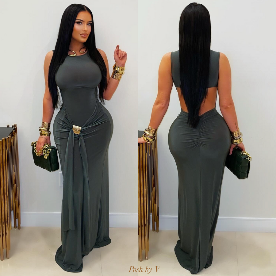 Tilene maxi dress (Olive)