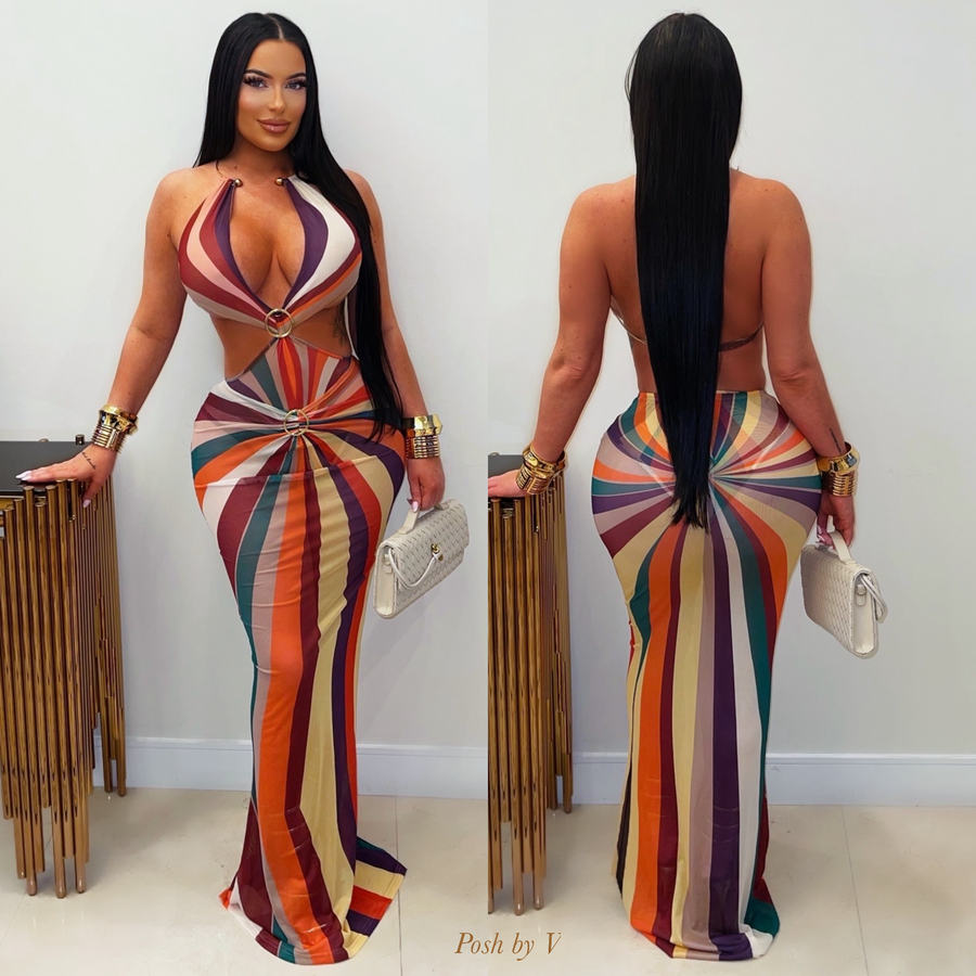 Aura bodysuit/ skirt set (Multi)