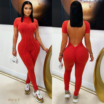 Vonte rib jumpsuit (Black)