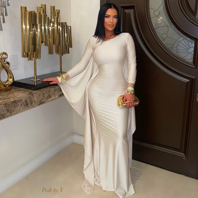 Silhouette maxi dress (Blush)