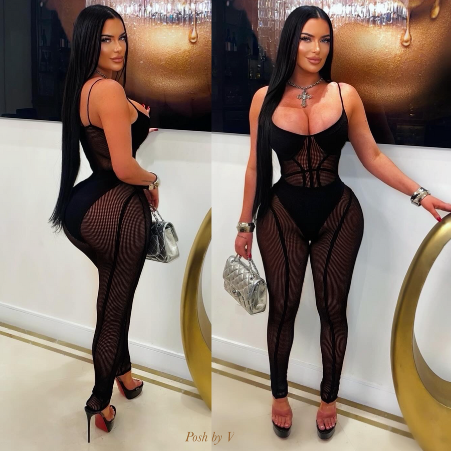 Mille caged leggings set (Black)