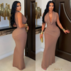 Avra cowl maxi dress (Nude)