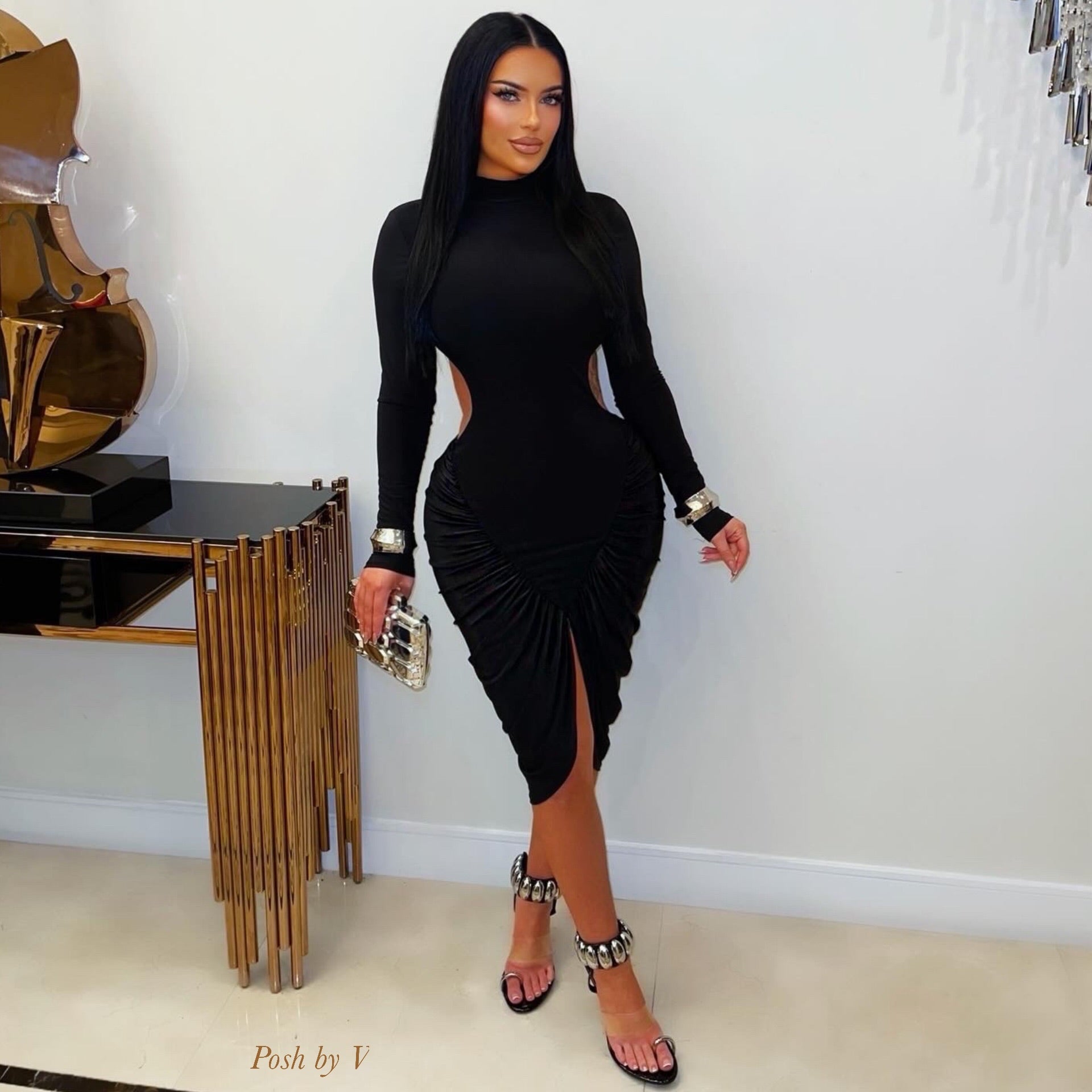 Lure ruched dress (Red)