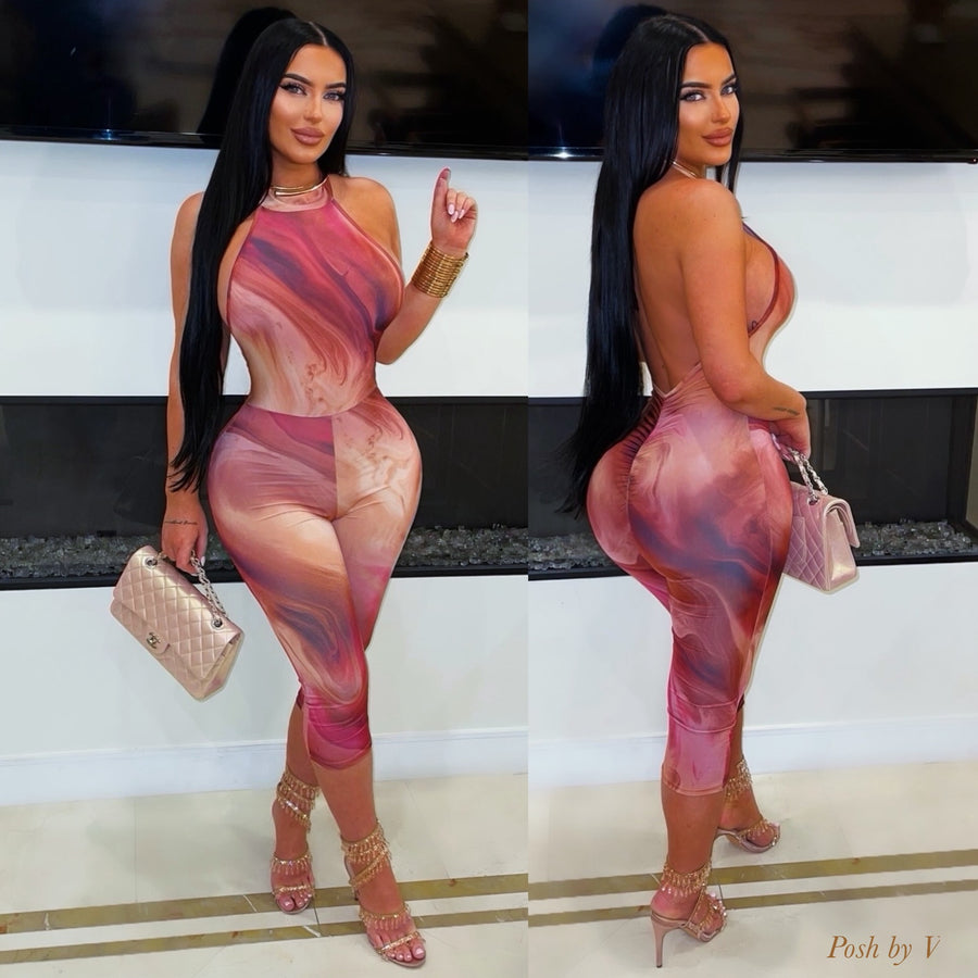 Sakura jumpsuit (Wine multi)