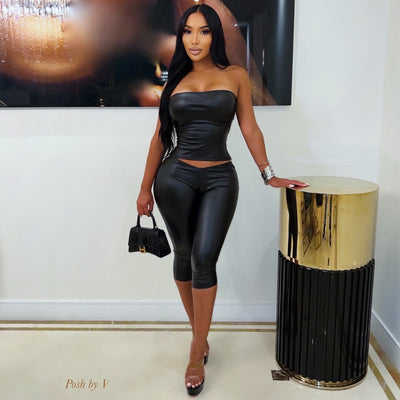 Eza capri leggings set (Black)