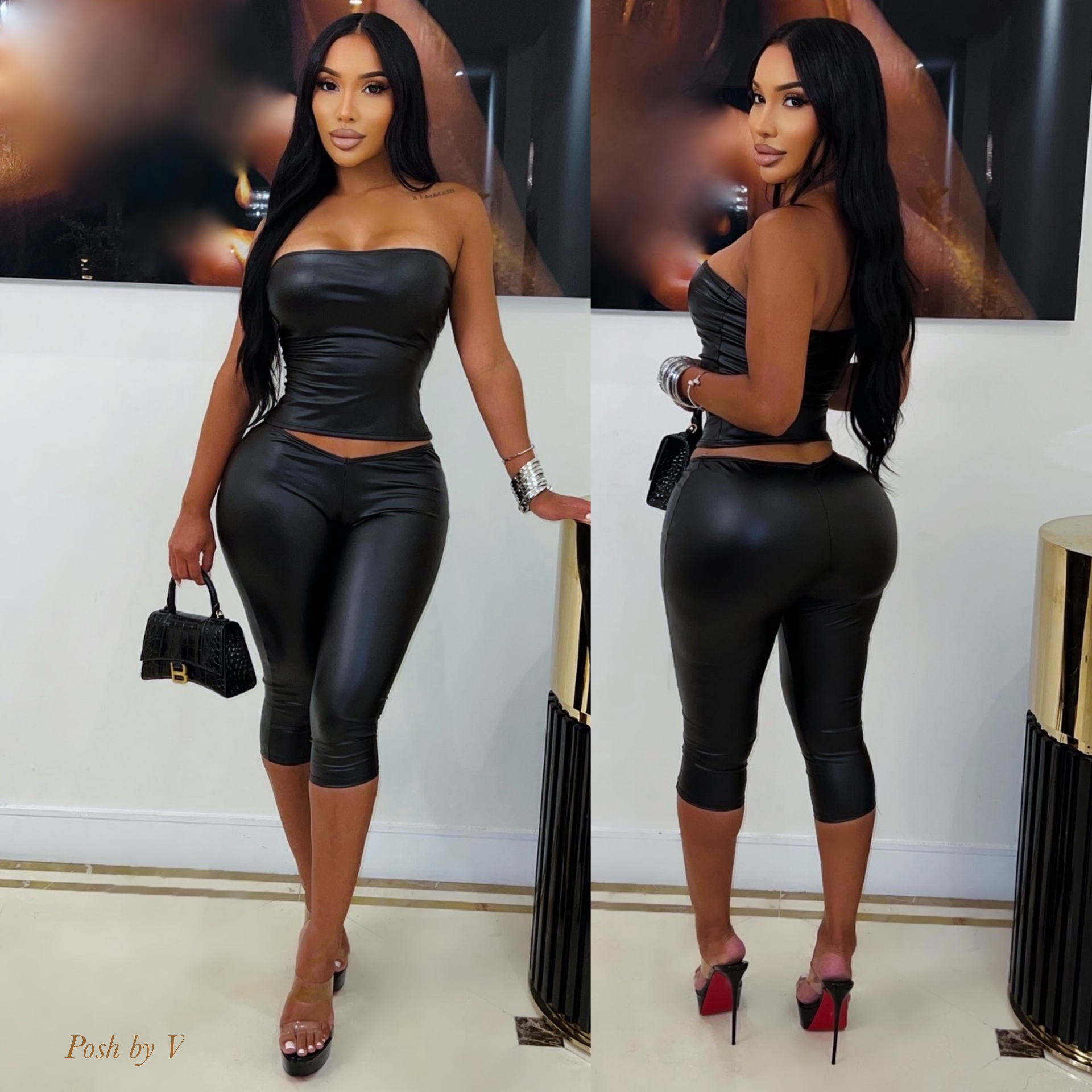 Eza capri leggings set (Black)