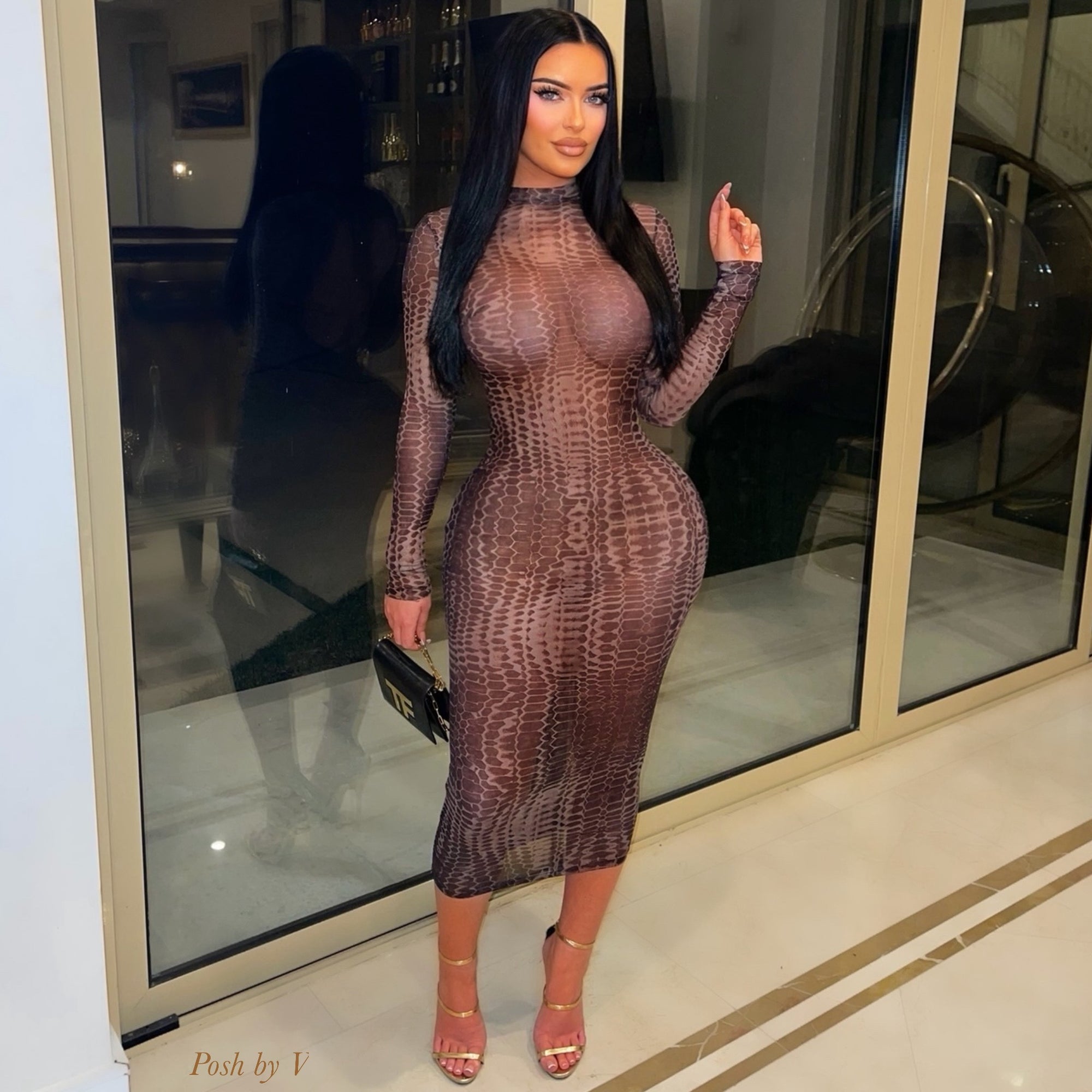 Reign croc midi (Brown)