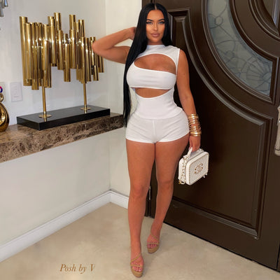 Cera slit shorts set (White)