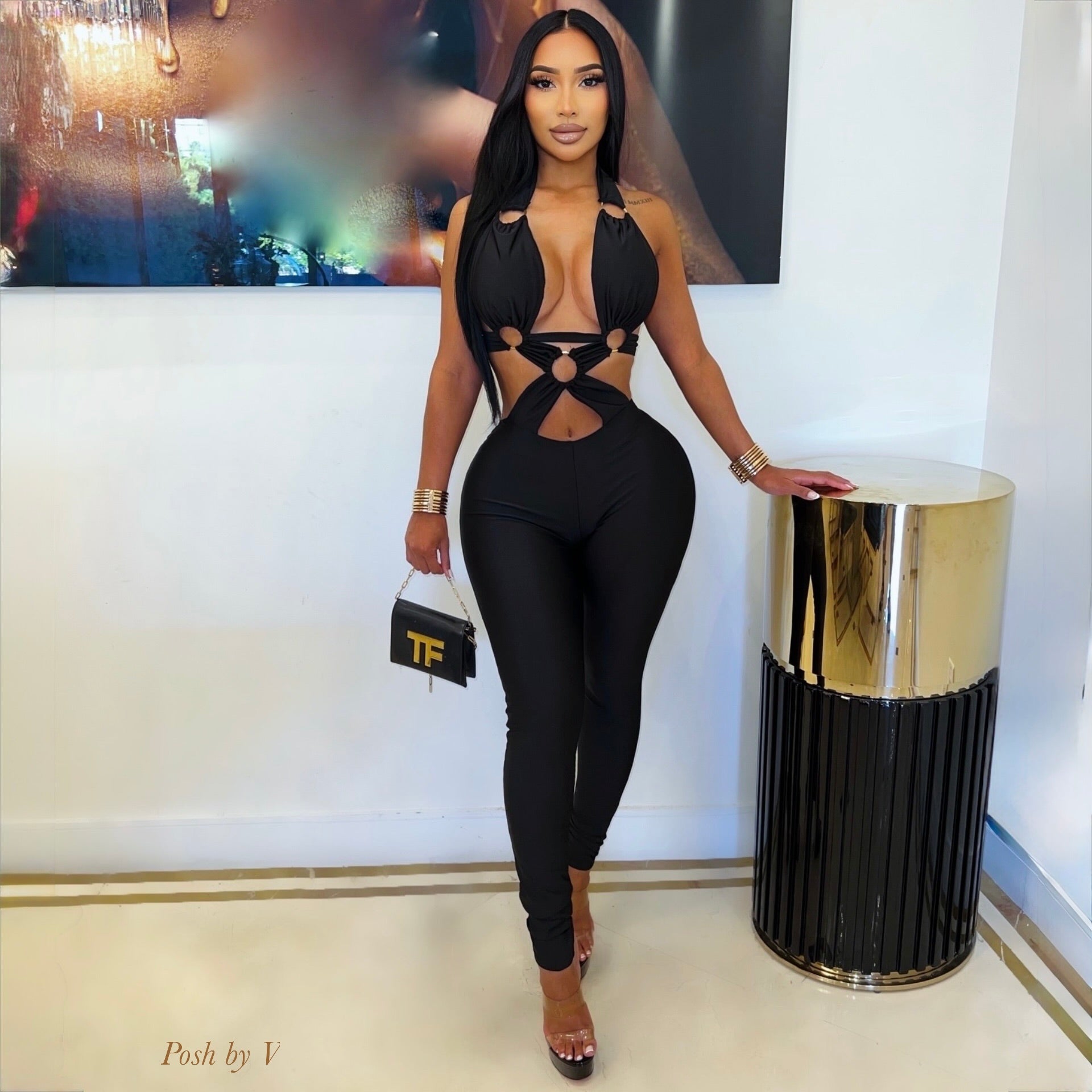 Tenaya caged jumpsuit (Black)
