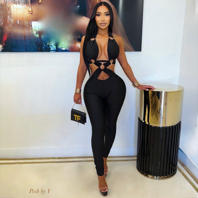 Tenaya caged jumpsuit (Black)