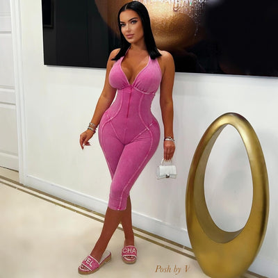 Dara rib jumpsuit (Pink)