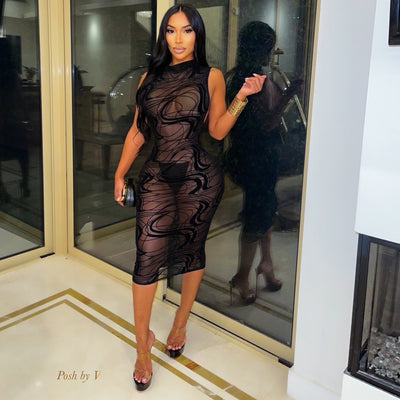 Anica midi dress (Black)