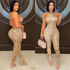 Sevyn croc jumpsuit (Blush/gold)